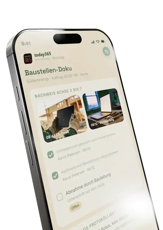 Baustellen-Dokumentation am Handy: Prüfpunkte mit Fotonachweis